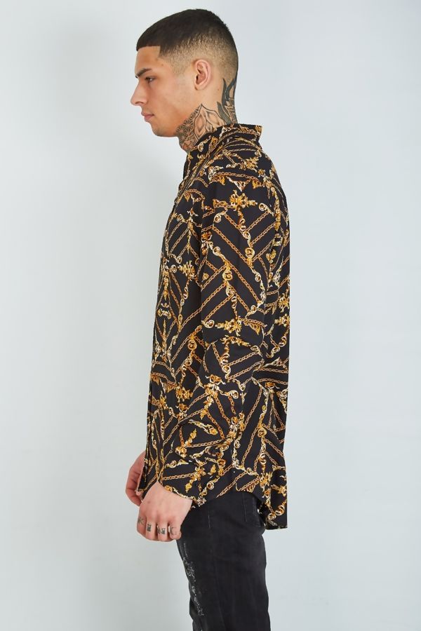 black-chain-print-shirt