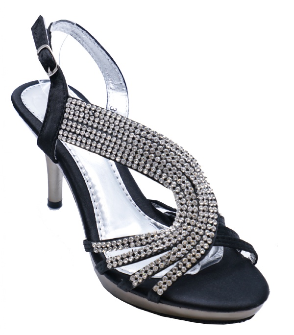 Ladies Diamante Peeptoe Sandals Shoes